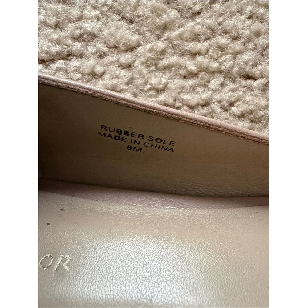 Ann Taylor Neutral Beige Pointed Toe Ballet Flat Bow Accent Sz 8